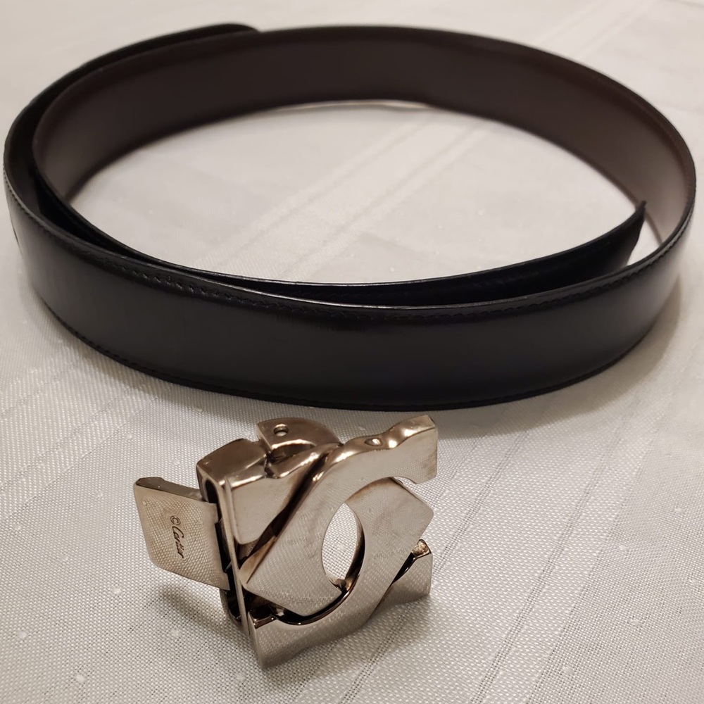 ORIGINAL vintage reversible Cartier belt in silver 🤍